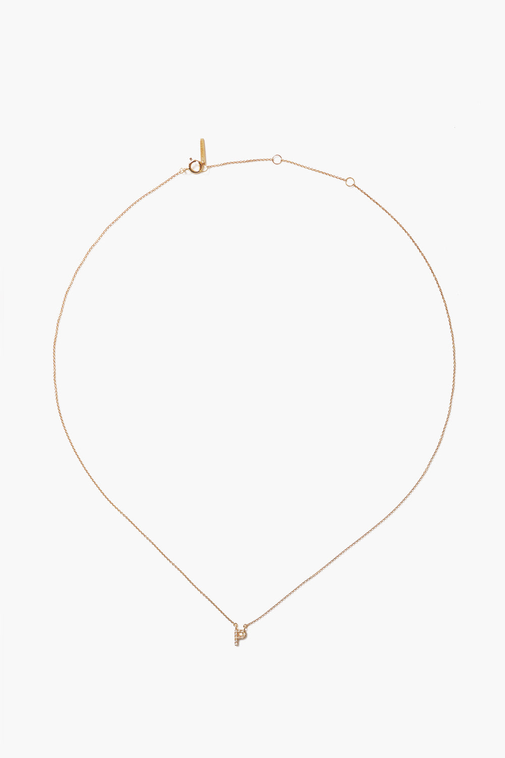 14k Gold and White Diamond Initial Necklace