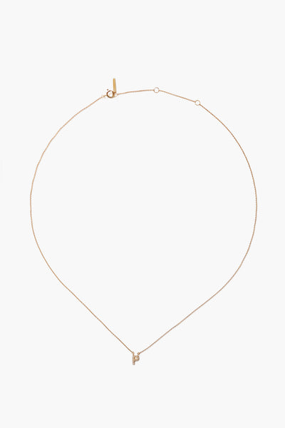 14k Gold and White Diamond Initial Necklace