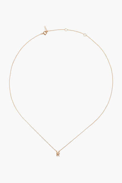 14k Gold and White Diamond Initial Necklace