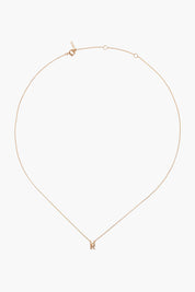 14k Gold and White Diamond Initial Necklace