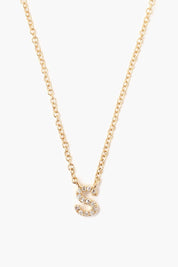 14k Gold and White Diamond Initial Necklace