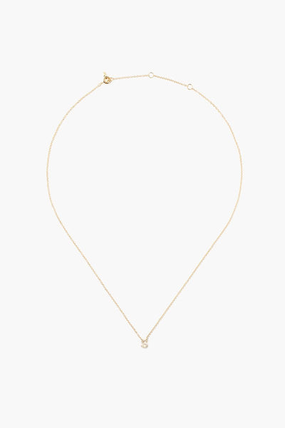 14k Gold and White Diamond Initial Necklace