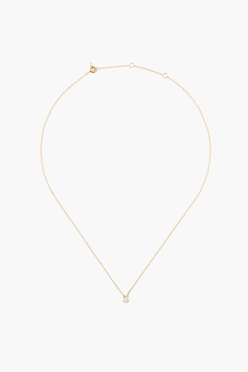 14k Gold and White Diamond Initial Necklace