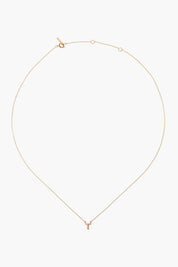 14k Gold and White Diamond Initial Necklace