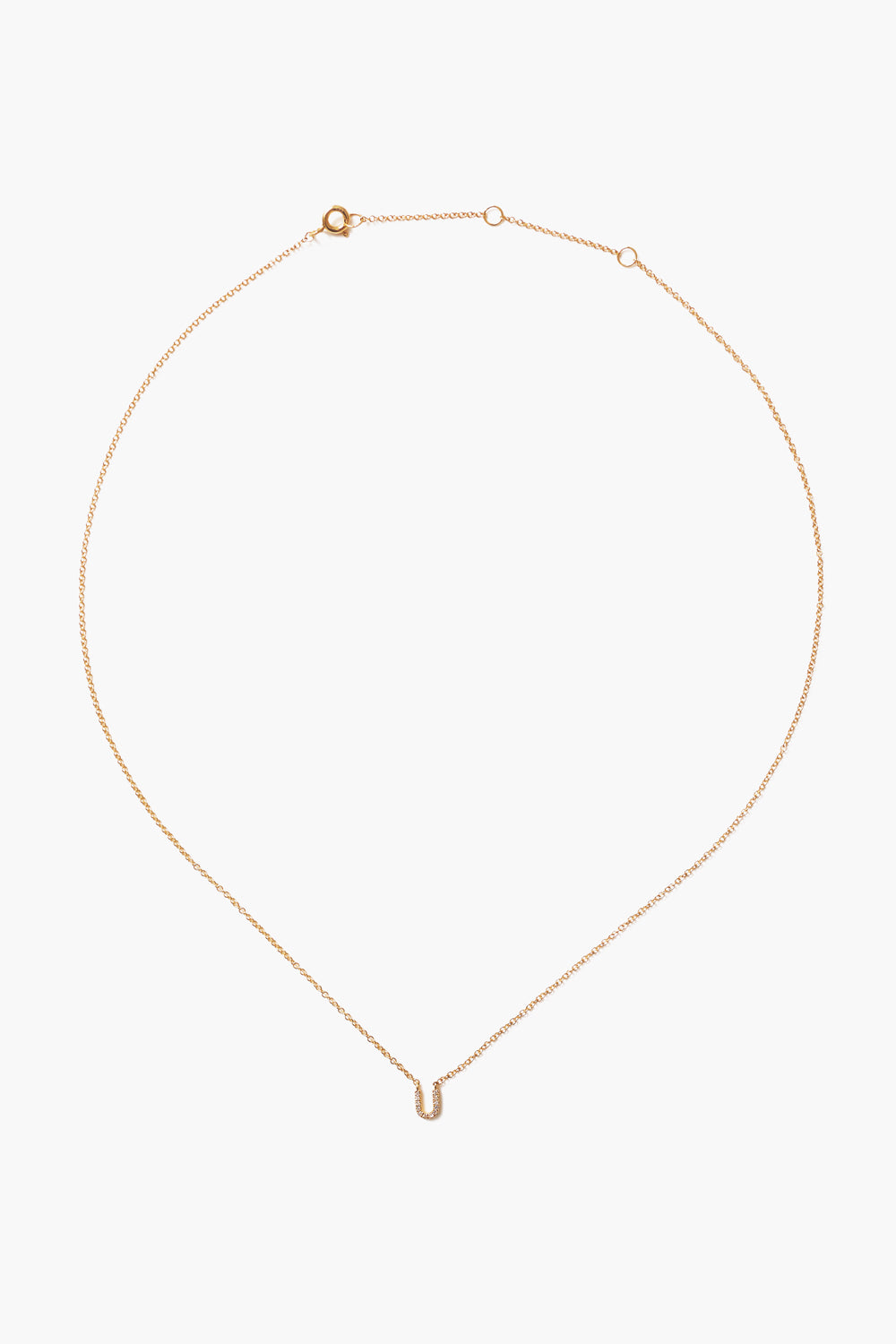 14k Gold and White Diamond Initial Necklace