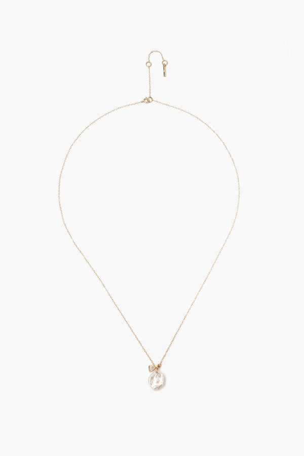 14k Keshi Pearl and Sliced Champagne Diamond Necklace