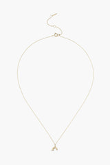 14k Gold Rainbow Necklace with Diamond Inlay