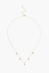 14k Gold Groovy Necklace with Diamond Inlay