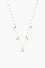 14k Gold Groovy Necklace with Diamond Inlay