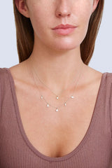 14k Gold Star Necklace with Diamond Inlay