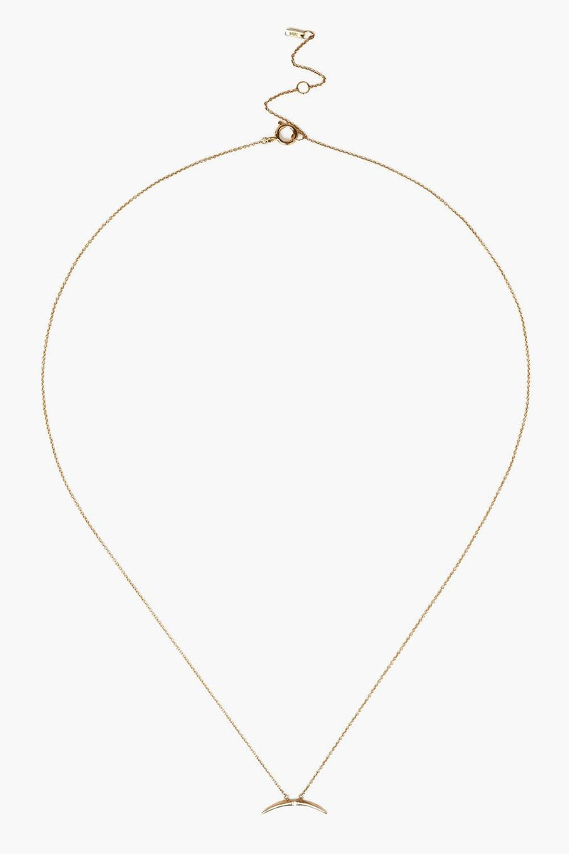 14k Gold Diamond Horn Necklace
