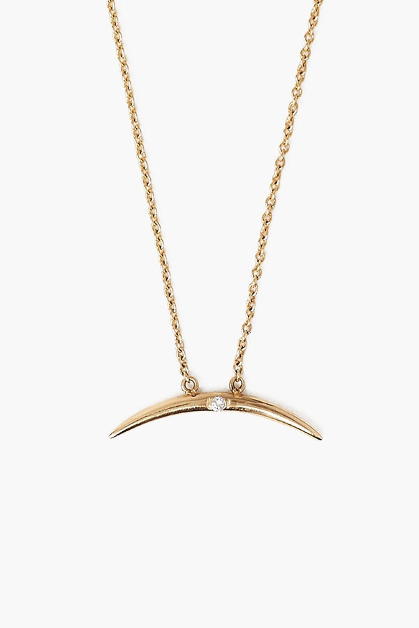 14k Gold Diamond Horn Necklace