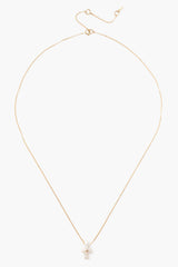 14k Gold & Pearl Playa Cross Necklace