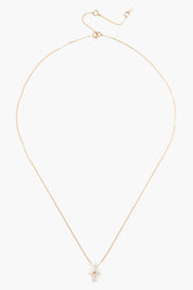 14k Gold & Pearl Playa Cross Necklace