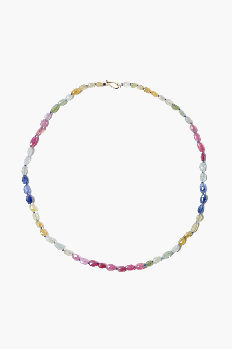 14k Sapphire Mix Oval Beaded Necklace Chan Luu