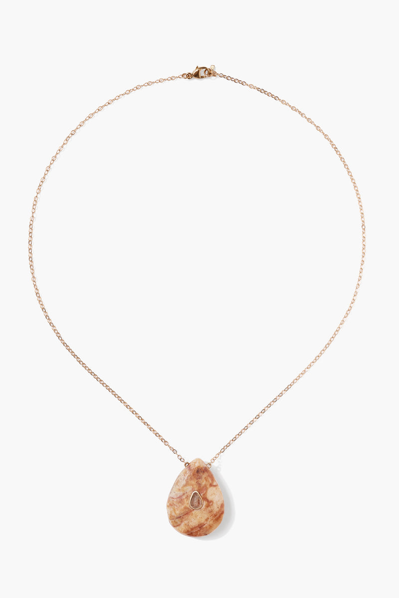 14k Temple Necklace Agate