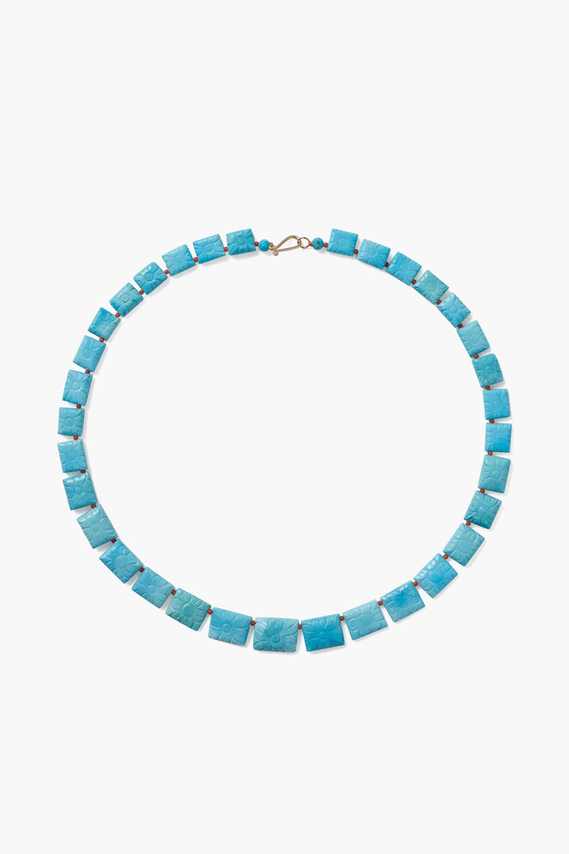14k Azalea Beaded Necklace Turquoise