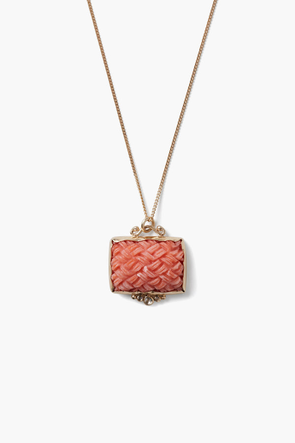 14k Mermaid's Basket Necklace Coral