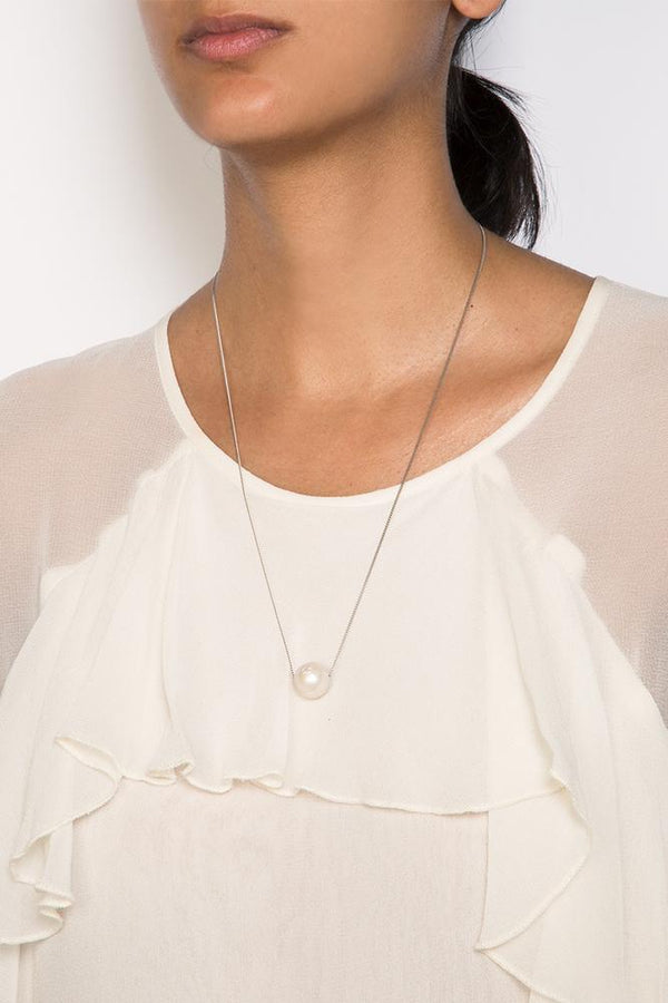 White Floating Pearl Necklace