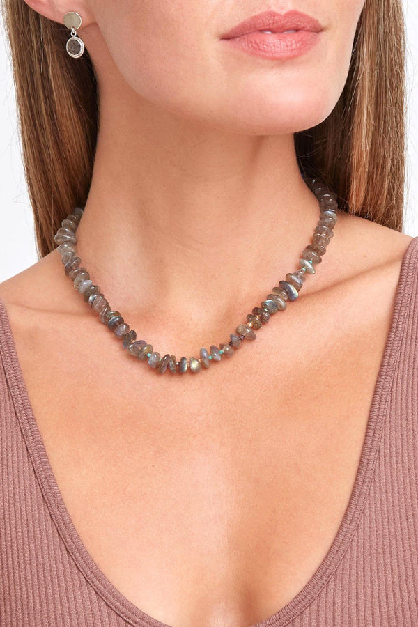 Labradorite Puka Necklace