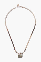 Green Amethyst Tab Herringbone Necklace