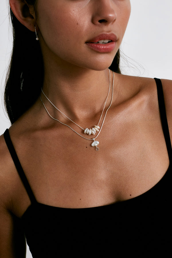 Anini Pearl Necklace Silver