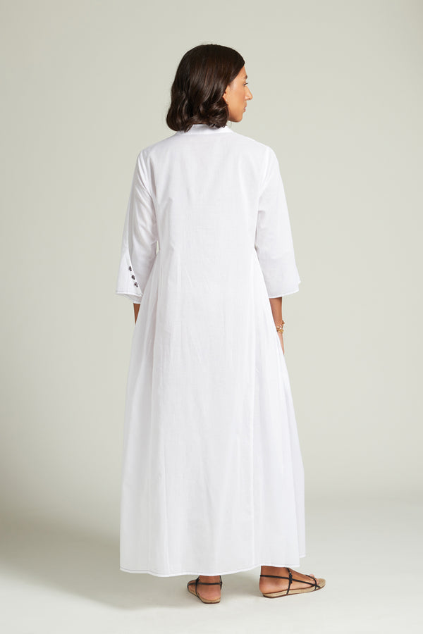Anokhi Keyhole Dress White