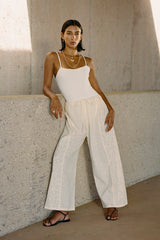 Wisteria Embroidered Pant Natural