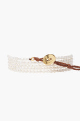 White Rice Pearl Naked Wrap Bracelet