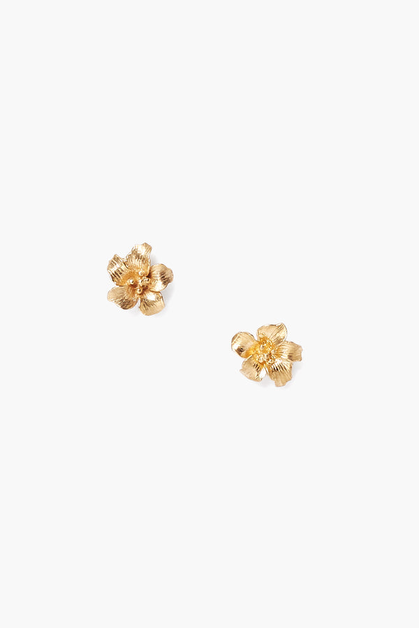 Gold Hibiscus Stud Earrings