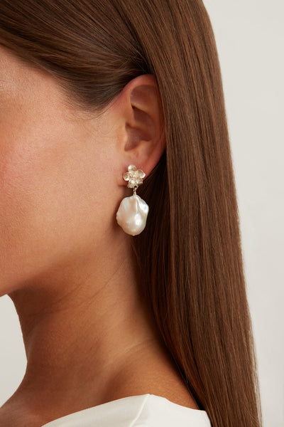 Majorica 12mm White Baroque Pearl Drop Earrings in 925 Sterling Silver Majorica 12mm White Baroque Pearl Drop Earrings in 925 Sterling Silver