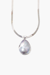 Grey Pearl Totem Herringbone Necklace