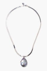 Grey Pearl Totem Herringbone Necklace