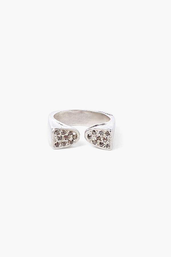 Silver and Diamond Duo Ring
