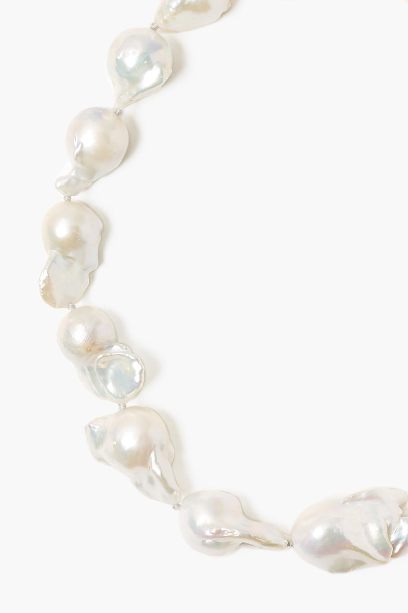Grey Baroque Pearl on Leather Cord Necklace by Chan Luu | Silver/Grey Pearl