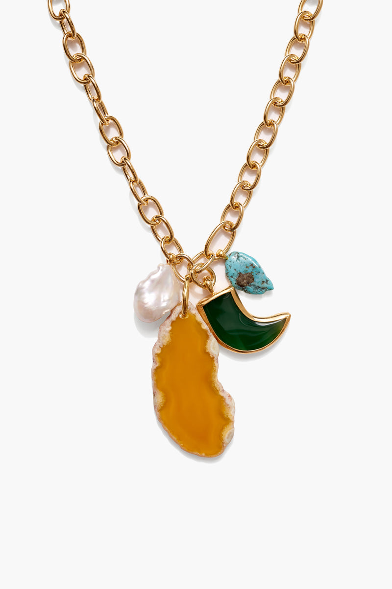 Florence Charm Necklace Yellow Mix